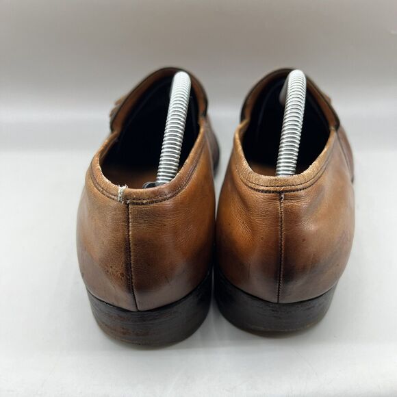 Barker Custom Grade Tassel Loafers Men Size 10 11 US Brown Leather Slip On Shoes - Picture 4 of 11